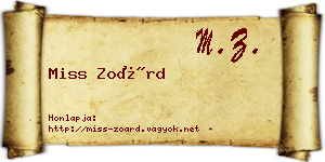 Miss Zoárd névjegykártya